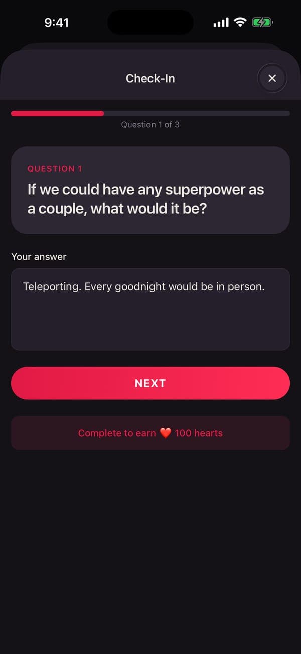 Daily check-in · iOS preview